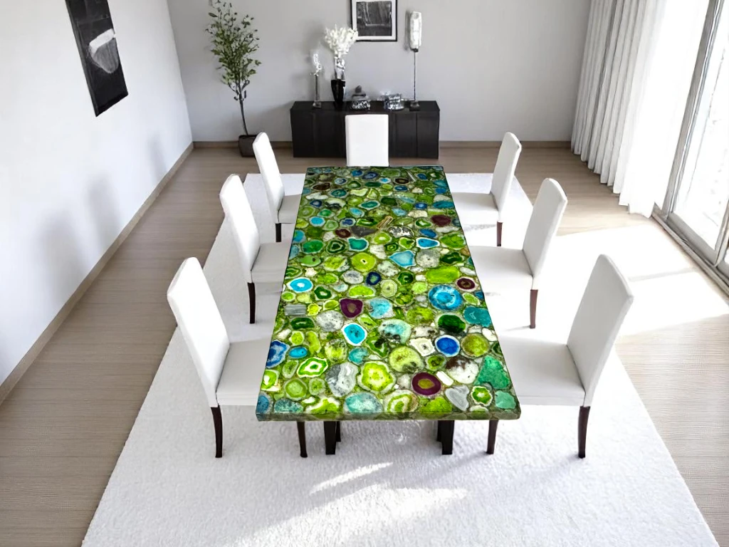Luxury Marble Dining Table Hallway Interior 